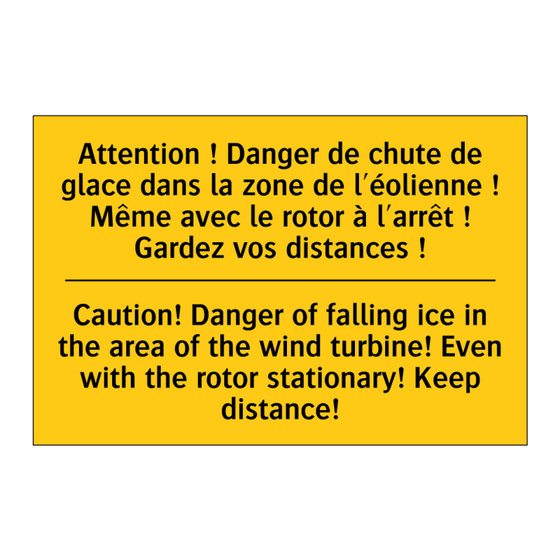 Attention ! Danger de chute de  /.../ - Caution! Danger of falling ice  /.../