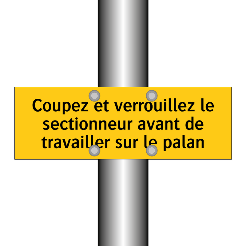 Coupez et verrouillez le sectionneur avant de travailler sur le palan