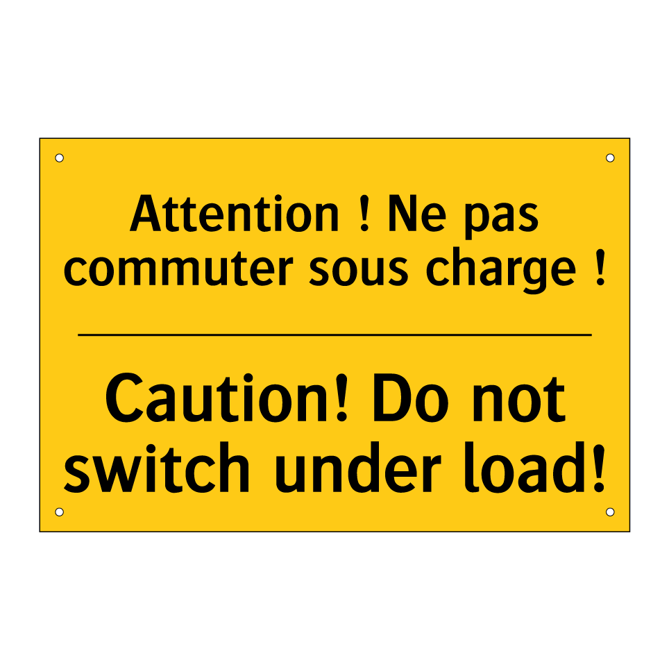 Attention ! Ne pas commuter sous  /.../ - Caution! Do not switch under load! /.../