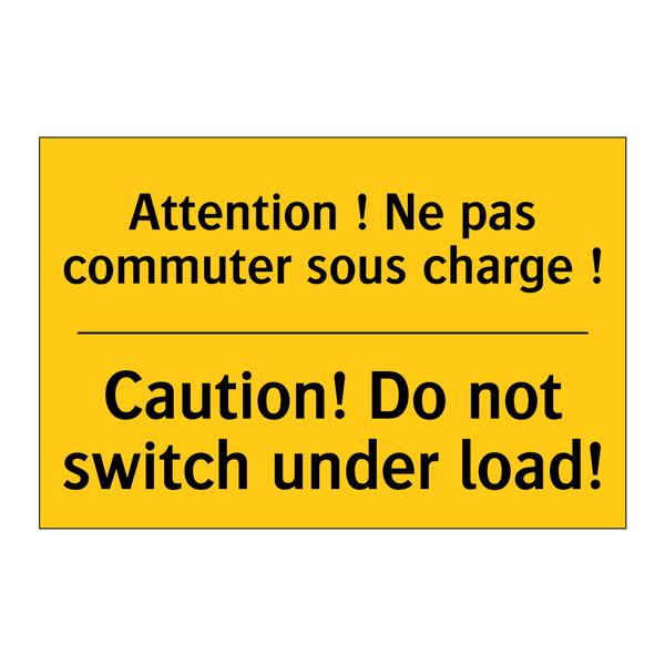 Attention ! Ne pas commuter sous  /.../ - Caution! Do not switch under load! /.../
