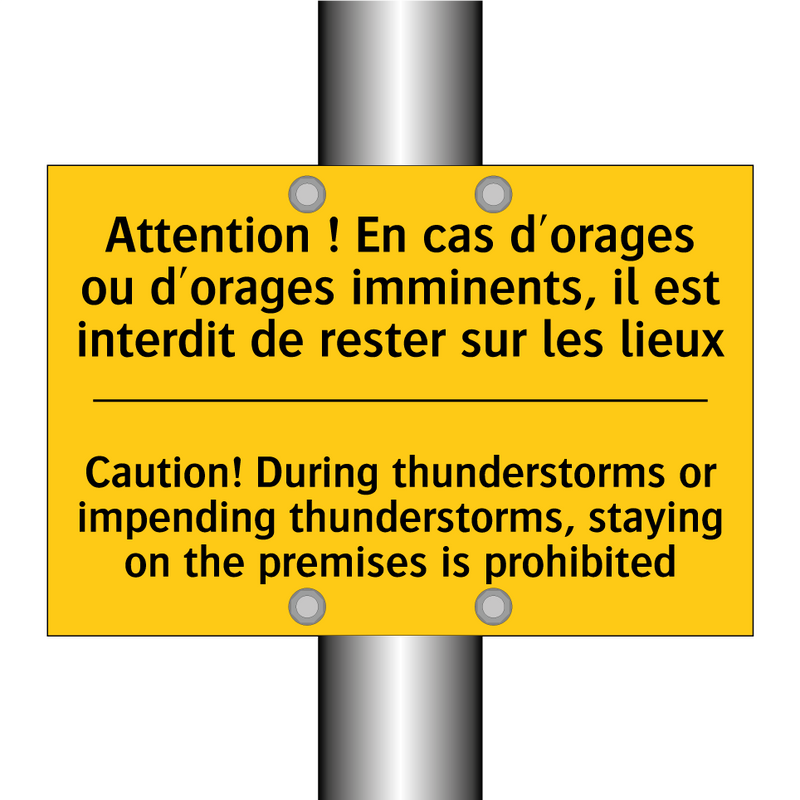 Attention ! En cas d'orages ou  /.../ - Caution! During thunderstorms  /.../