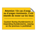Attention ! En cas d'orages ou  /.../ - Caution! During thunderstorms  /.../