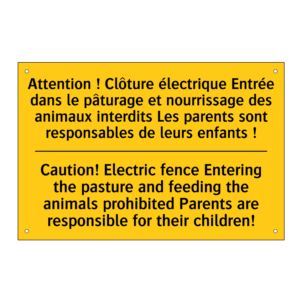 Attention ! Clôture électrique  /.../ - Caution! Electric fence Entering  /.../