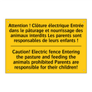 Attention ! Clôture électrique  /.../ - Caution! Electric fence Entering  /.../