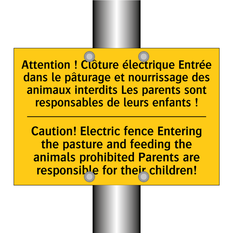 Attention ! Clôture électrique  /.../ - Caution! Electric fence Entering  /.../