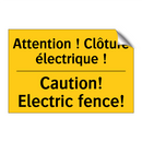 Attention ! Clôture électrique  /.../ - Caution! Electric fence!