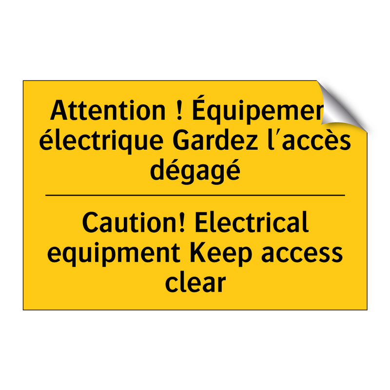 Attention ! Équipement électrique  /.../ - Caution! Electrical equipment  /.../