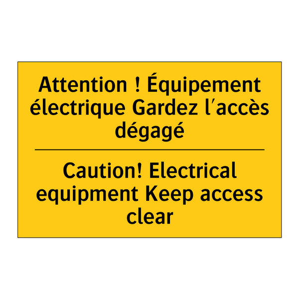 Attention ! Équipement électrique  /.../ - Caution! Electrical equipment  /.../