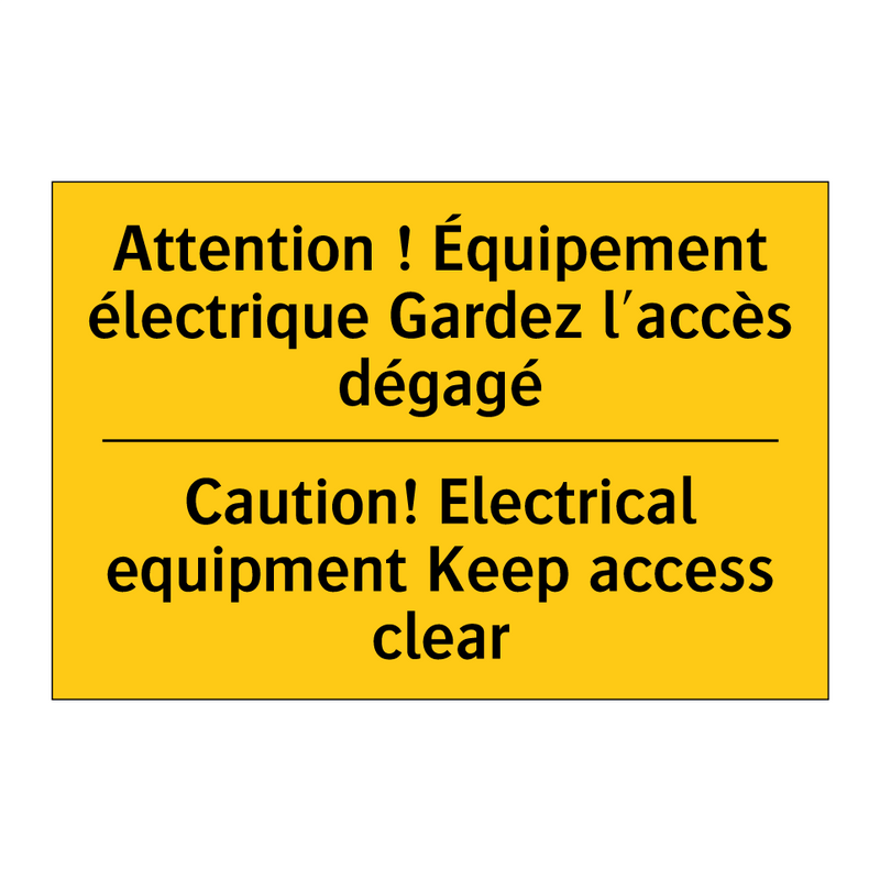 Attention ! Équipement électrique  /.../ - Caution! Electrical equipment  /.../
