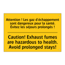 Attention ! Les gaz d'échappement  /.../ - Caution! Exhaust fumes are hazardous  /.../