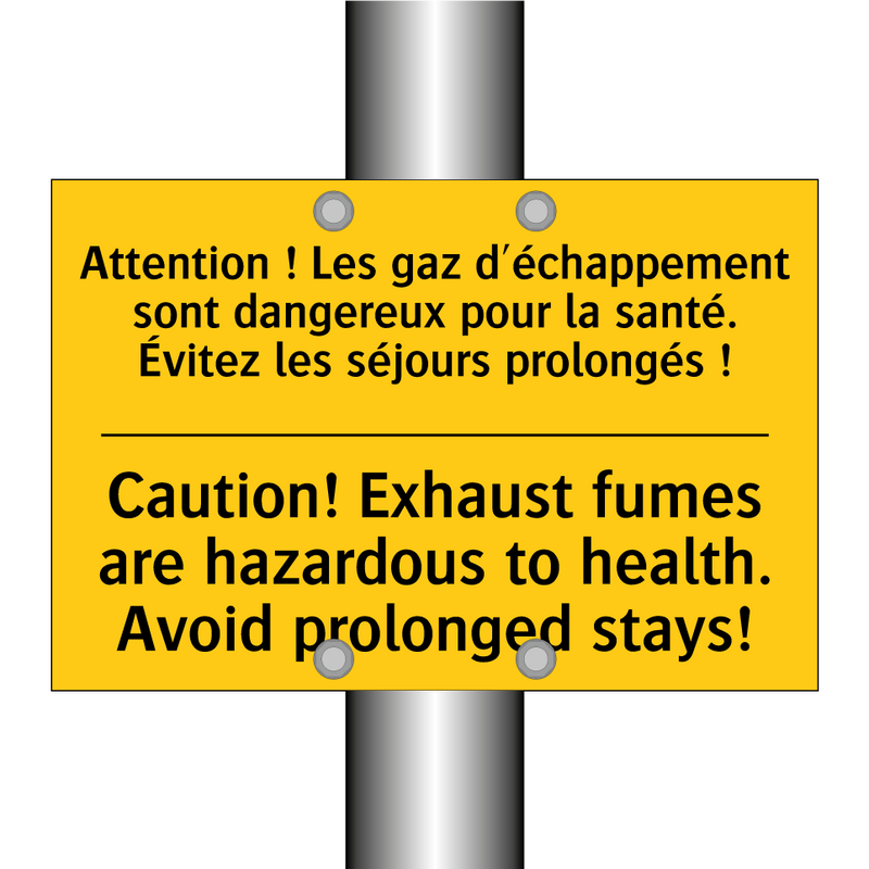 Attention ! Les gaz d'échappement  /.../ - Caution! Exhaust fumes are hazardous  /.../