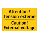 Attention ! Tension externe - Caution! External voltage
