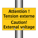 Attention ! Tension externe - Caution! External voltage