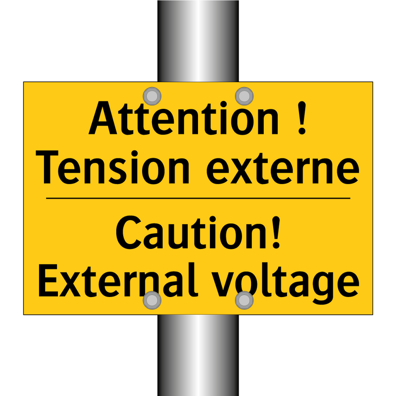 Attention ! Tension externe - Caution! External voltage