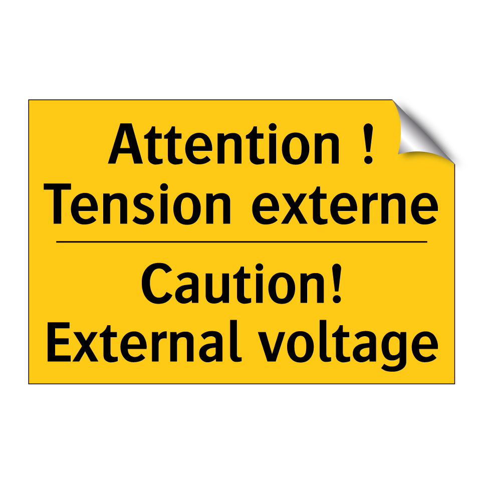 Attention ! Tension externe - Caution! External voltage
