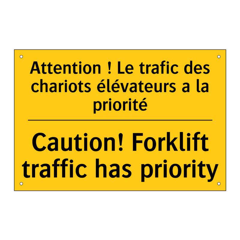 Attention ! Le trafic des chariots  /.../ - Caution! Forklift traffic has  /.../