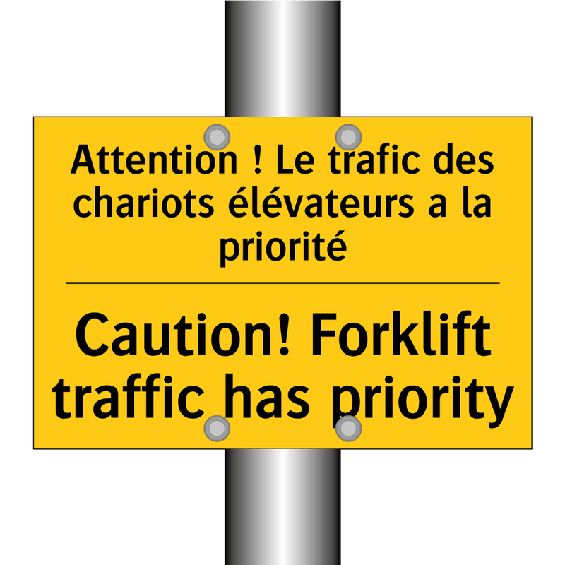 Attention ! Le trafic des chariots  /.../ - Caution! Forklift traffic has  /.../