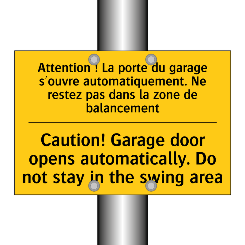 Attention ! La porte du garage  /.../ - Caution! Garage door opens automatically.  /.../