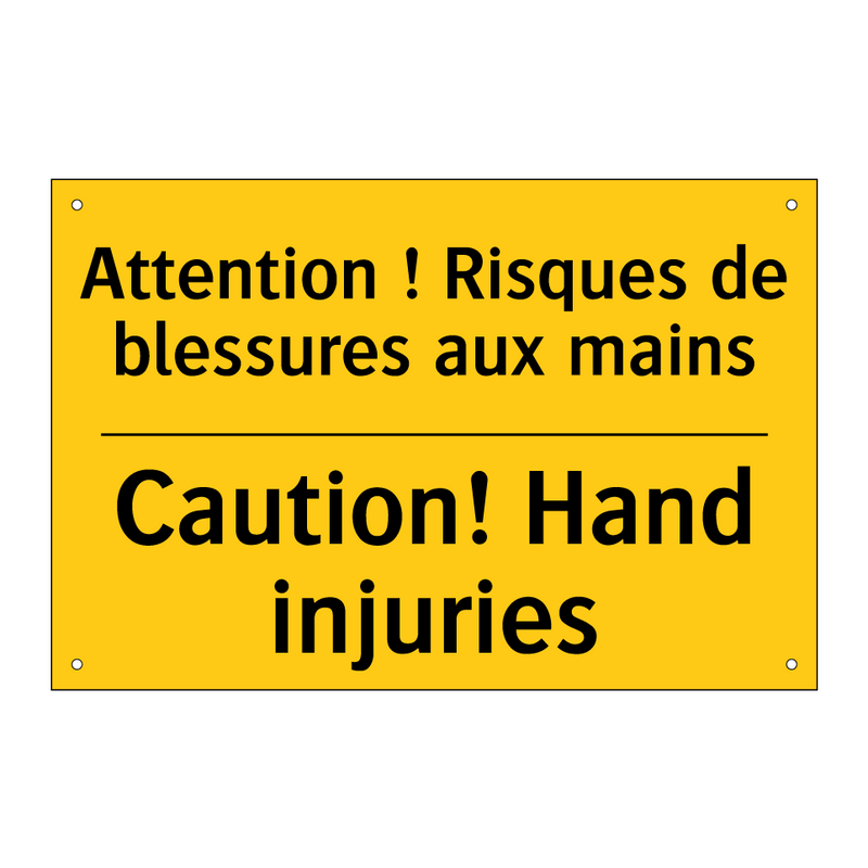 Attention ! Risques de blessures  /.../ - Caution! Hand injuries