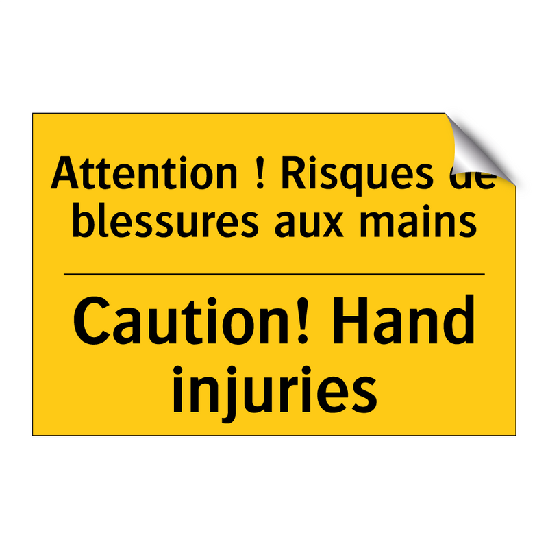Attention ! Risques de blessures  /.../ - Caution! Hand injuries