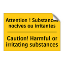 Attention ! Substances nocives  /.../ - Caution! Harmful or irritating  /.../