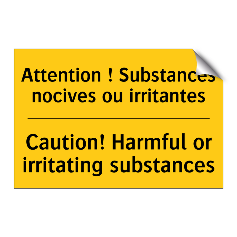Attention ! Substances nocives  /.../ - Caution! Harmful or irritating  /.../