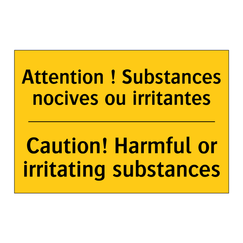 Attention ! Substances nocives  /.../ - Caution! Harmful or irritating  /.../