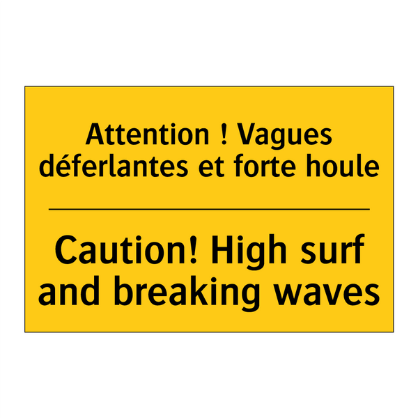 Attention ! Vagues déferlantes  /.../ - Caution! High surf and breaking  /.../
