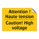 Attention ! Haute tension - Caution! High voltage