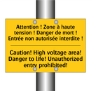 Attention ! Zone à haute tension  /.../ - Caution! High voltage area! Danger  /.../