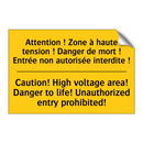 Attention ! Zone à haute tension  /.../ - Caution! High voltage area! Danger  /.../
