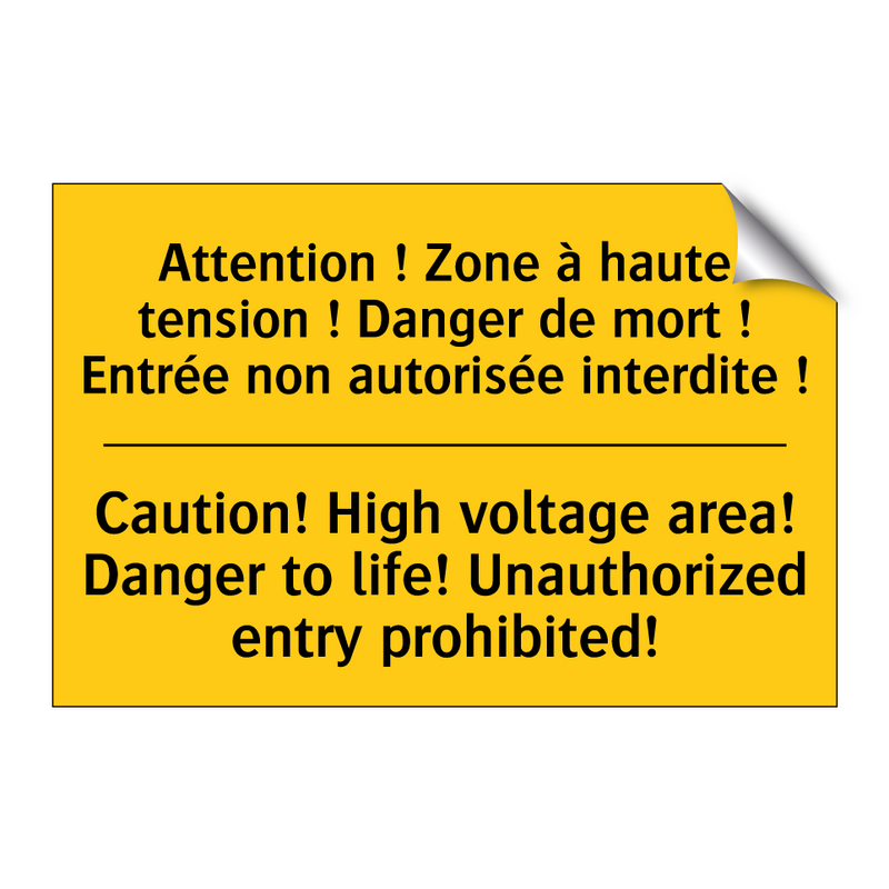 Attention ! Zone à haute tension  /.../ - Caution! High voltage area! Danger  /.../