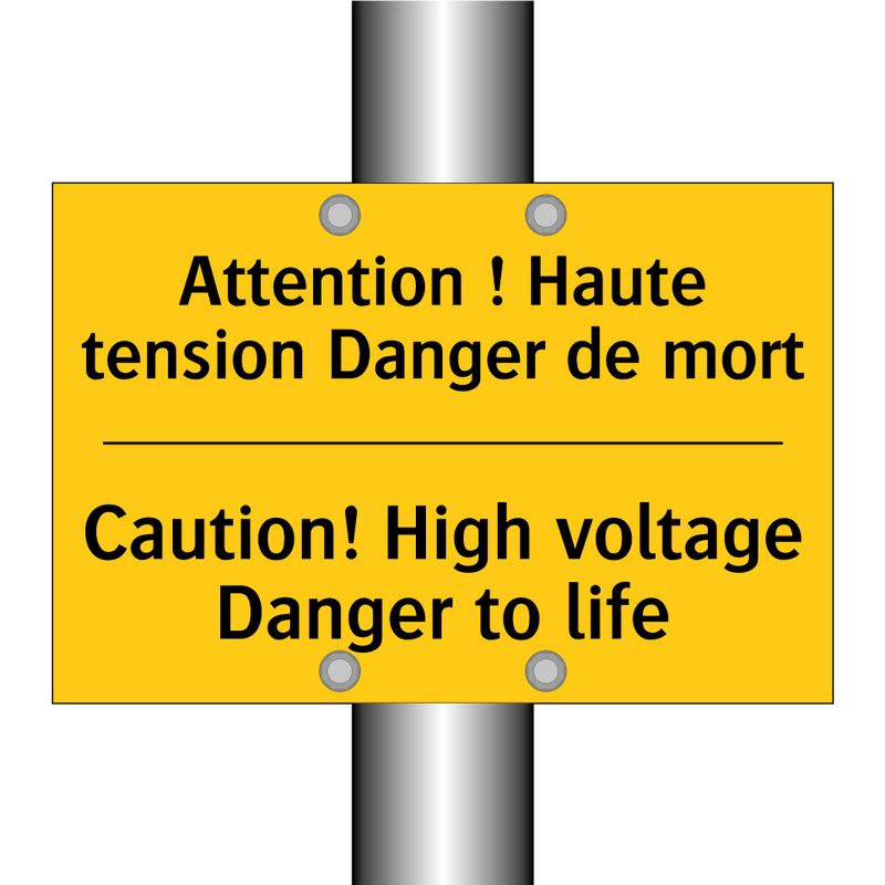 Attention ! Haute tension Danger  /.../ - Caution! High voltage Danger to  /.../