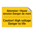 Attention ! Haute tension Danger  /.../ - Caution! High voltage Danger to  /.../
