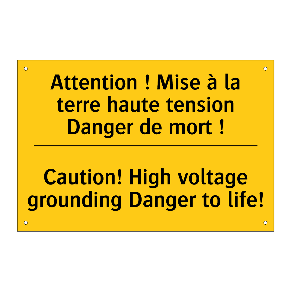 Attention ! Mise à la terre haute  /.../ - Caution! High voltage grounding  /.../