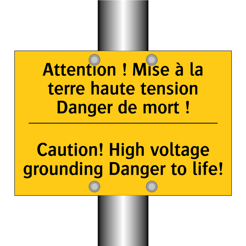 Attention ! Mise à la terre haute  /.../ - Caution! High voltage grounding  /.../