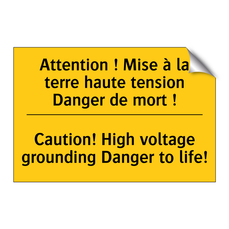 Attention ! Mise à la terre haute  /.../ - Caution! High voltage grounding  /.../