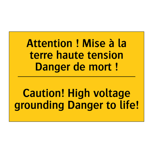 Attention ! Mise à la terre haute  /.../ - Caution! High voltage grounding  /.../