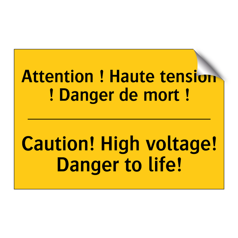 Attention ! Haute tension ! Danger  /.../ - Caution! High voltage! Danger  /.../
