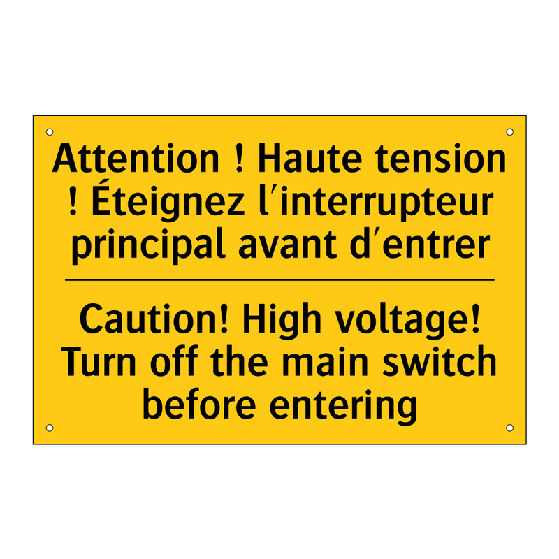 Attention ! Haute tension ! Éteignez  /.../ - Caution! High voltage! Turn off  /.../