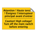 Attention ! Haute tension ! Éteignez  /.../ - Caution! High voltage! Turn off  /.../
