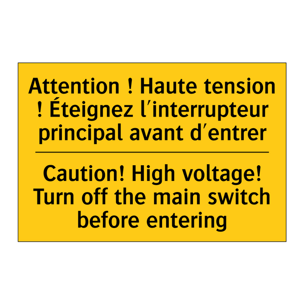 Attention ! Haute tension ! Éteignez  /.../ - Caution! High voltage! Turn off  /.../
