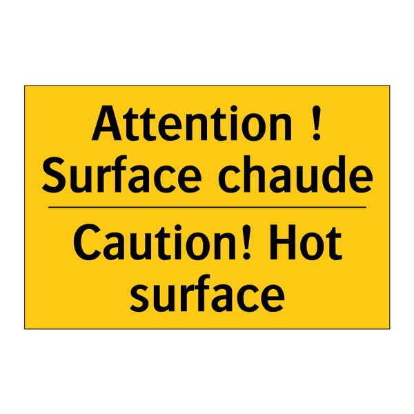 Attention ! Surface chaude - Caution! Hot surface