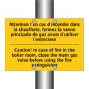 Attention ! En cas d'incendie  /.../ - Caution! In case of fire in the  /.../