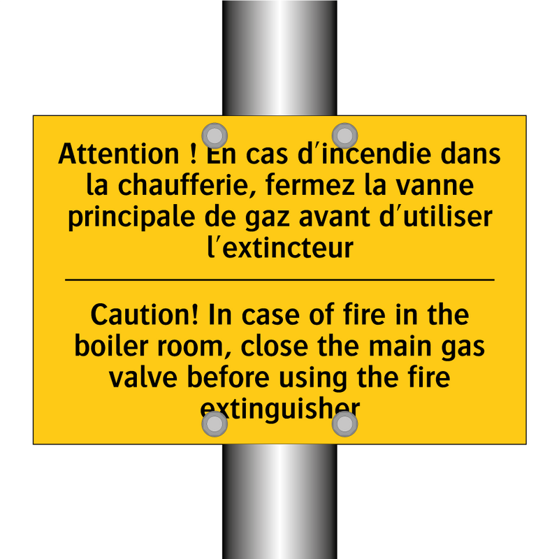 Attention ! En cas d'incendie  /.../ - Caution! In case of fire in the  /.../