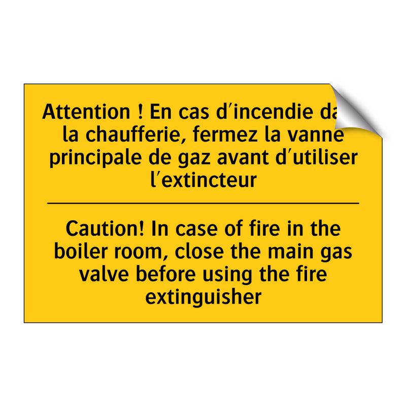 Attention ! En cas d'incendie  /.../ - Caution! In case of fire in the  /.../