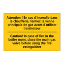 Attention ! En cas d'incendie  /.../ - Caution! In case of fire in the  /.../
