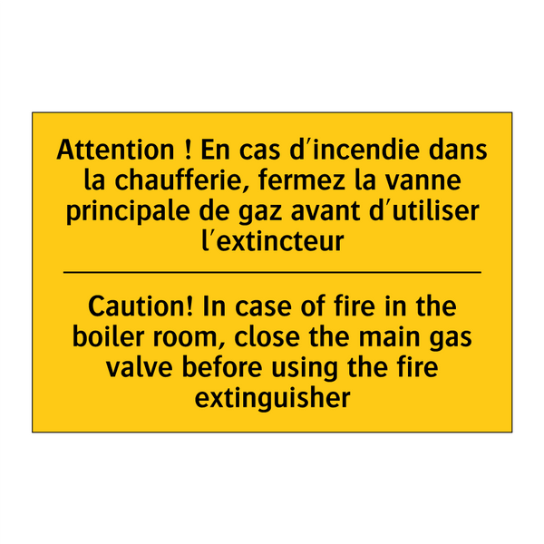 Attention ! En cas d'incendie  /.../ - Caution! In case of fire in the  /.../