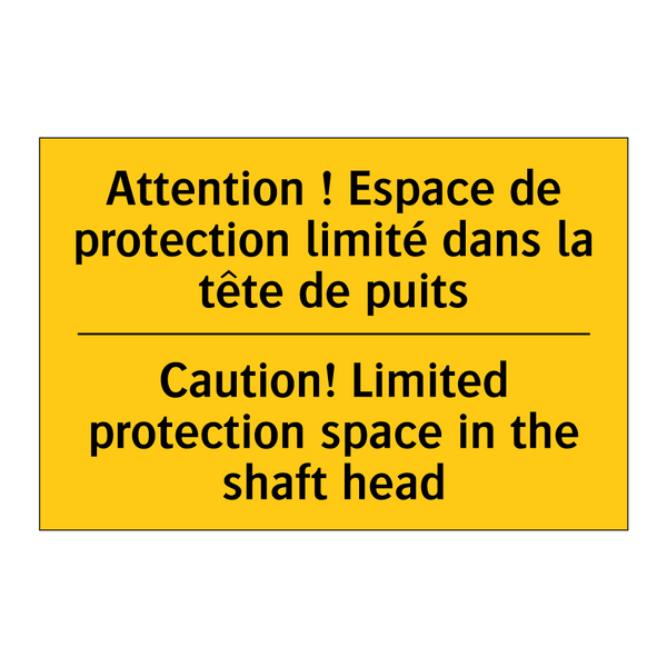 Attention ! Espace de protection  /.../ - Caution! Limited protection space  /.../