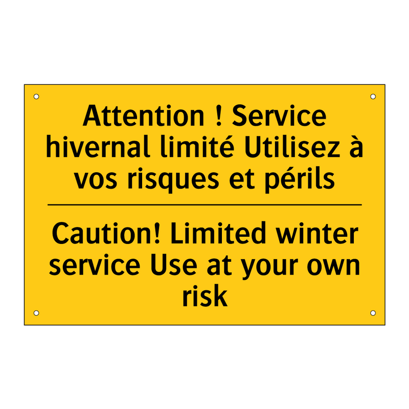 Attention ! Service hivernal limité  /.../ - Caution! Limited winter service  /.../